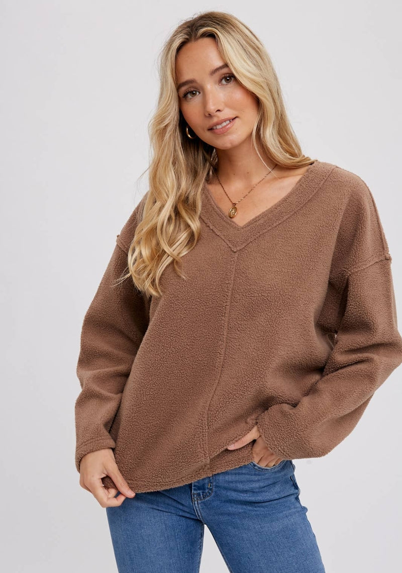 V-Neck Fleece Pullover
