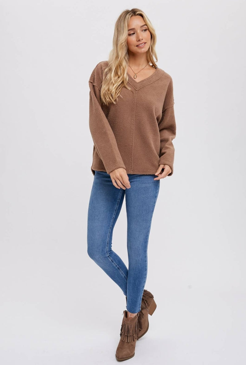 V-Neck Fleece Pullover