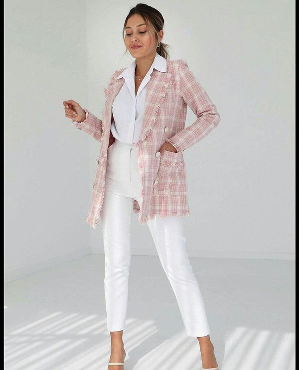 Tweed Blazer PASTEL Blue & Pink