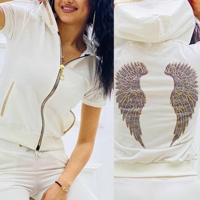 striking sportswear set angel wings -